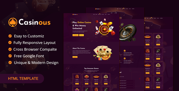 Casinous Betting HTML and CSS template